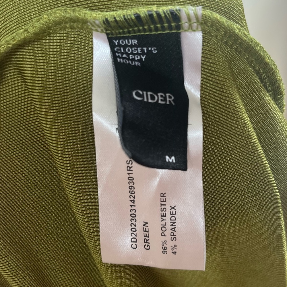 Cider Olive Green Crop Tank Top and High Waisted Ruched Maxi Skirt Set Medium(M) - Picture 8 of 8